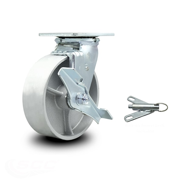6 Inch Semi Steel Caster with Ball Bearing and Brake/Swivel Lock